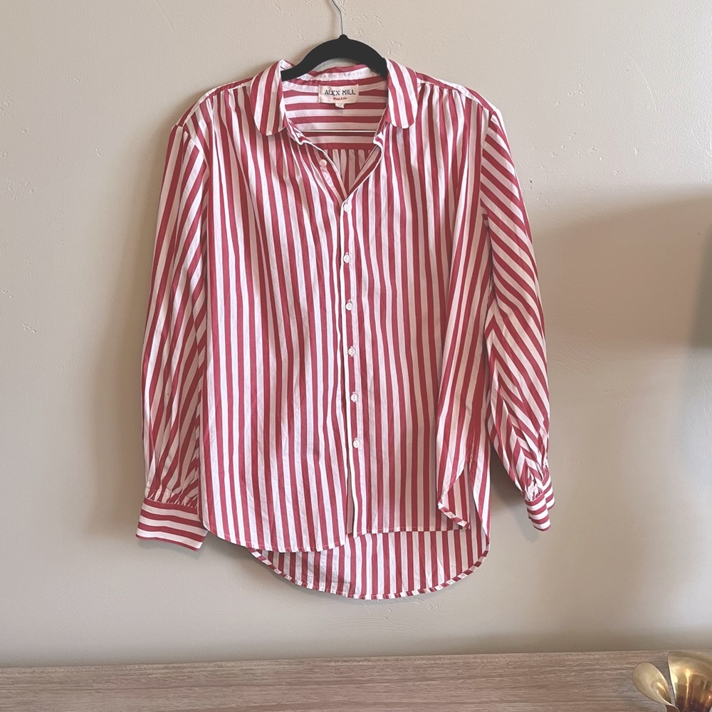 Alex Mill Red Striped Button Down